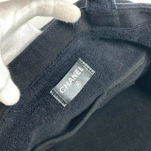 CHANEL Logo CC CC Mark Shoulder Bag, Shoulder Bag, Beach Bag Tote Bag pile Black - Picture 6 of 11